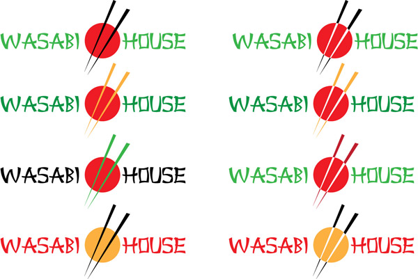 Варианты цветов логотипа Wasabi House